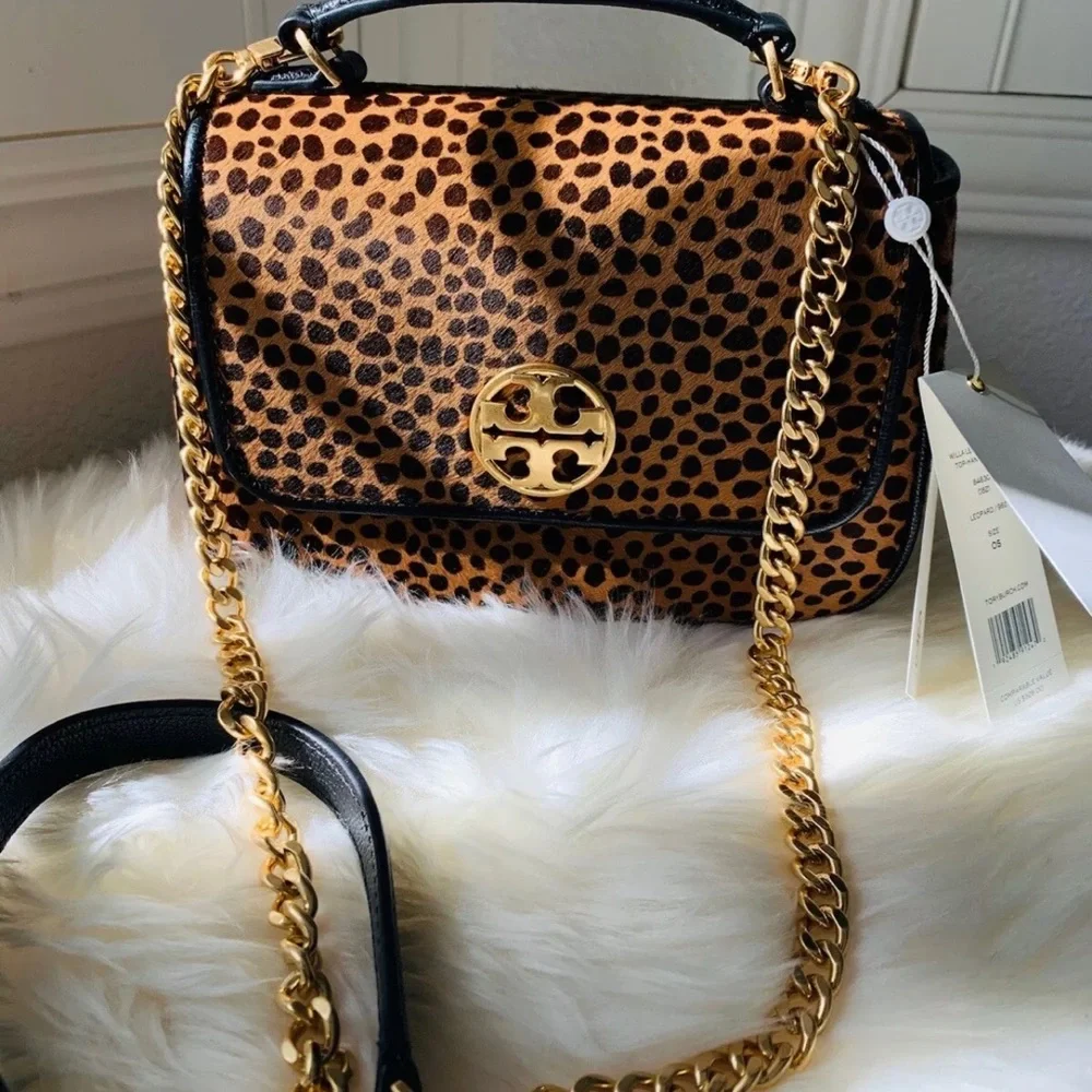 Tory Burch Willa top handle crossbody leopard RARE BNWT